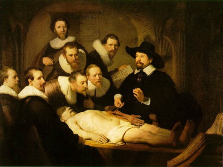 La lección de anatomía del Dr. Nicolaes Tulp (Anatomische les van Dr. Nicolaes Tulp) – Rembrandt